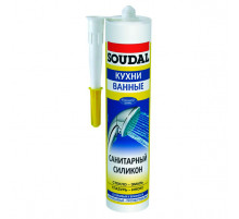 Герметик силиконовый санитарный белый 300 мл.,105896-Soudal
