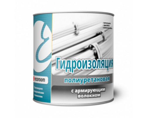 Гидроизоляция обмазочная полиуретановая с армирующим волокном Ecoroom 20 кг.