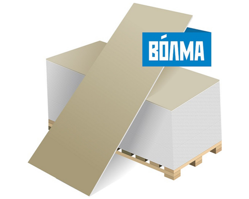 Гипсокартон стандартный "Волма" 2500 х 1200 х 12,5 мм.