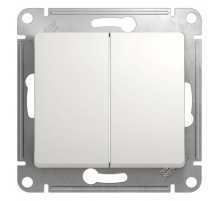 Glossa Белый Переключатель 2-клавишный, сх.6, 10АХ | GSL000165 | Schneider Electric