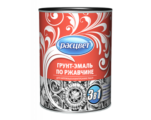 Грунт-эмаль на ржавчину 3 в 1 алкидная глянцевая синяя 17 кг., Расцвет