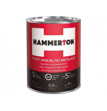 Грунт-эмаль по ржавчине 3 в 1 "HAMMERTON" серая шелковисто-матовая 0,9 л.