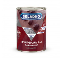 Грунт-эмаль по ржавчине 3в1 Skladno красная 1,8 кг.