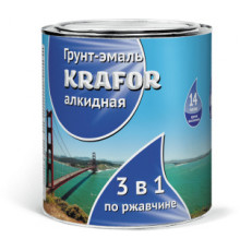 Грунт-эмаль по ржавчине алкидная 3 в 1 черная 5,5 кг "Krafor"