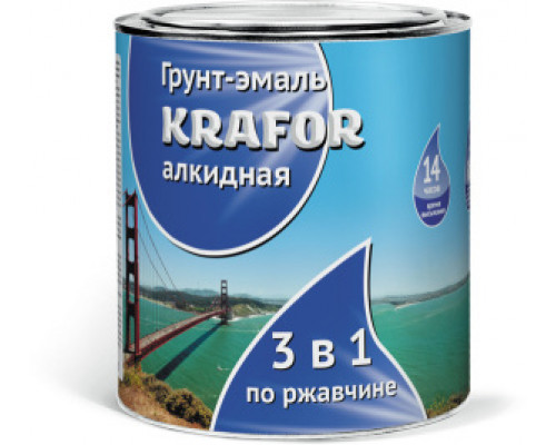 Грунт-эмаль по ржавчине алкидная 3 в 1 серая 1,9 кг "Krafor"