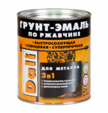 Грунт-Эмаль по ржавчине для металлических поверхностей "Dali" 3 в 1 Водная синь 0,75 л. "Рогнеда"