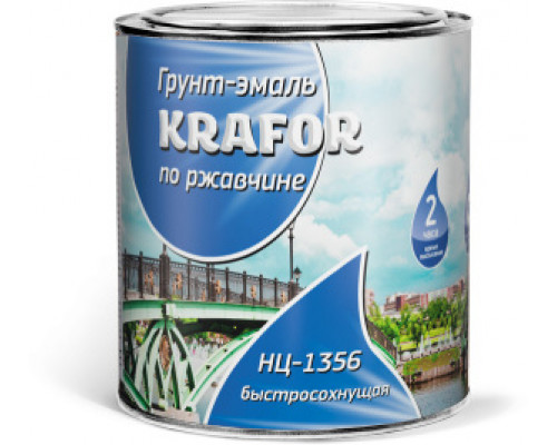Грунт-эмаль по ржавчине НЦ-1356 Серая 1,7 кг.,"Krafor"
