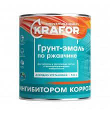 Грунт-эмаль по ржавчине зеленая 1,9 кг., Krafor