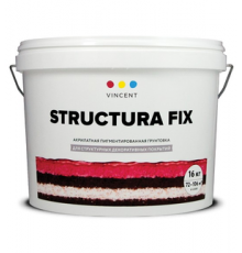 Грунтовка щелочестойкая для структурных, декоративных покрытий Vincent Structura Fix матовая 16 кг.