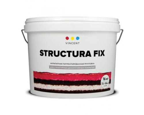 Грунтовка щелочестойкая для структурных, декоративных покрытий Vincent Structura Fix матовая 16 кг.