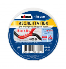 Изолента ПВХ Unibob черная 15 мм. x 10 м. 130 мкм.