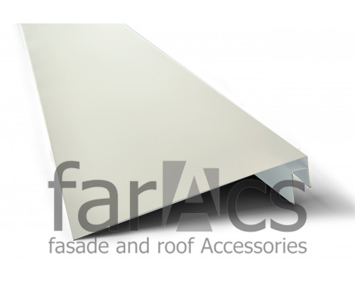 J-фаска металлическая 200 мм. FarAcs Полиэстер с пленкой 0,4 мм. Ral 9003 L=2 м. 