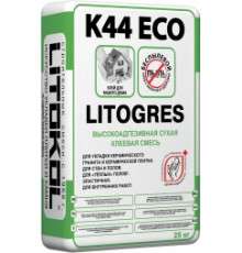 Клеевая смесь для укладки плитки эластичная LITOGRES K44 ECO / Литогрес К44 Эко 25кг., Litokol