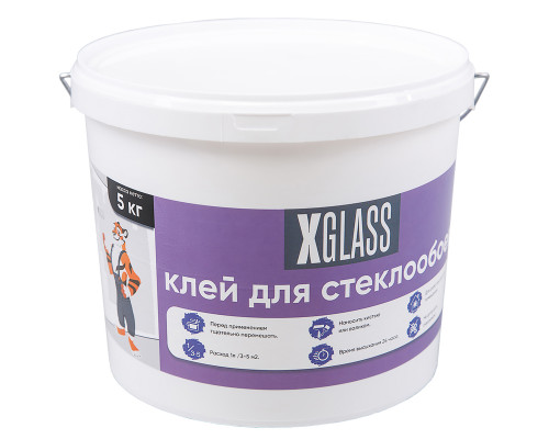 Клей акриловый для стеклообоев и стеклохолста X-Glass готовый 5 кг.