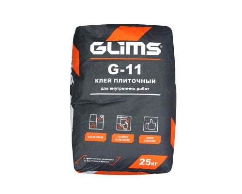 Клей для керамической плитки GLIMS G-11 серый 25 кг.