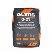 Клей для керамической плитки и керамического гранита GLIMS G-21 серый 25 кг.