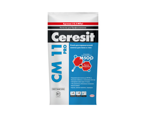 Клей для керамической плитки и керамогранита Ceresit СМ-11 PRO 5 кг.