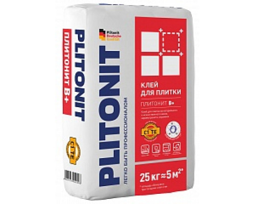 Клей для крупноформатного керамогранита и натурального камня Plitonit В+ 25 кг.