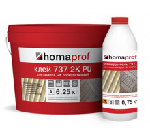 Клей для паркета 2-компонентный, полиуретановый homaprof 737 2K PU 7 кг., Homakoll