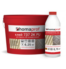 Клей для паркета 2-компонентный, полиуретановый homaprof 737 2K PU 7 кг., Homakoll