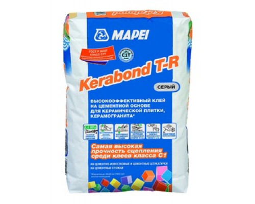 Клей для плитки и мозаики на цементной основе Mapei Kerabond T-R серый 25 кг.