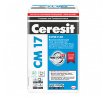 Клей для плитки высокоэластичный Ceresit СМ-17 Super Flex серый 25 кг.