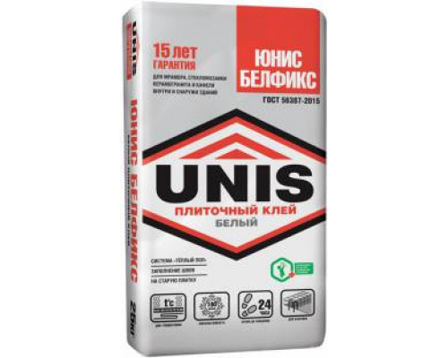 Клей для внутренних  и наружних работ Unis / Юнис Белфикс Белый 25 кг.