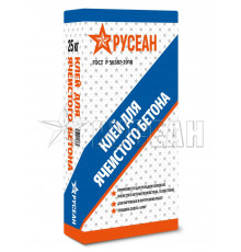 Клей для ячеистого бетона и блоков Русеан 25 кг.
