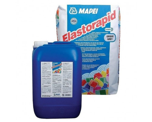 Клей двухкомпонентный быстросхватывающийся "Mapei" Elastorapid компонет А GRIGIO 25 кг.