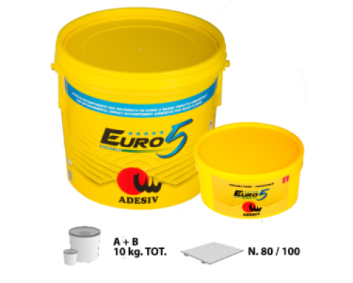 Клей двухкомпонентный эпоксидно-полиуретановый для паркета Adesiv Euro 5 10 кг.