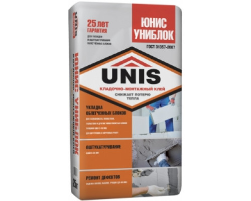 Клей монтажно-кладочный Unis / Юнис Униблок 25 кг.