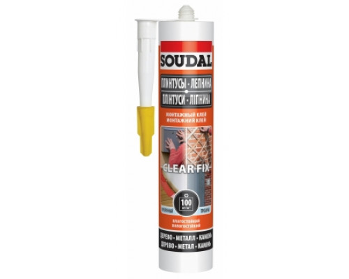 Клей монтажный CLEAR FIX прозрачный 280 мл. Soudal 146446