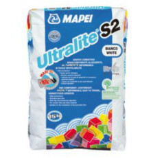 Клей на цементной основе Ultralite S2 белый 15кг.,"Mapei"