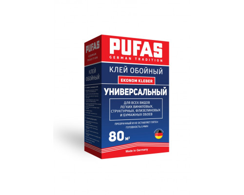 Клей обойный универсальный для всех видов обоев Pufas Ekonom Kleber 325 г. / до 50 м2