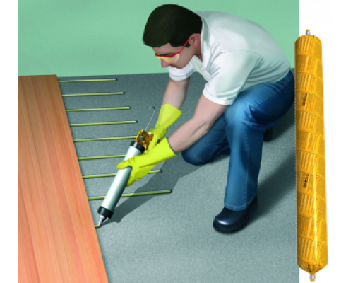 Клей паркетный однокомпонентный эластичный на основе полиуретана SikaBond®-52 Parquet 1,8 л.
