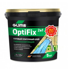 Клей плиточный гидроизолирующий готовый GLIMS OptiFix белый 5 кг.