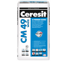 Клей плиточный с высокой несущей способностью CM 49 WHITE S2 Premium Flexible белая 20 кг.