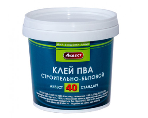 Клей ПВА строительно-бытовой Аквест-40 Стандарт 32 кг.