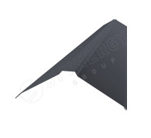 Конек плоский фигурный 120 х 120 х 2000 мм. Stynergy CORUNDUM50 0,5 мм. RAL 7024 Серый графит
