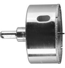 Коронка алмазная по кафелю и стеклу, d=65 мм, зерно Р 60, в сборе с центрирующим сверлом и имбусовым ключом, ЗУБР Профессионал 29850-65