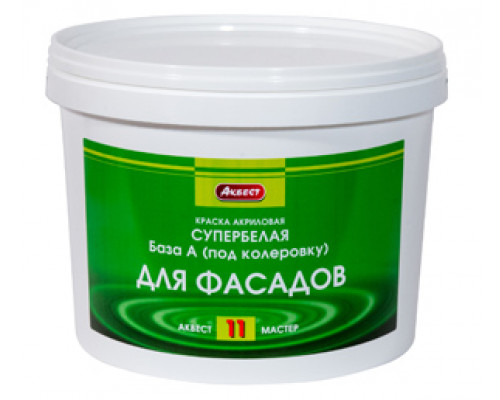 Краска акриловая для фасадных работ Аквест-11 Мастер база A 25 кг.