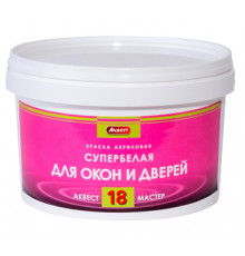 Краска акриловая для окон и дверей полуматовая АКВЕСТ-18 Мастер 1,2 кг.