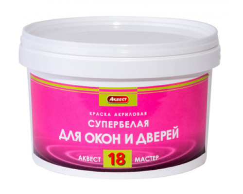 Краска акриловая для окон и дверей полуматовая АКВЕСТ-18 Мастер 2,5 кг.