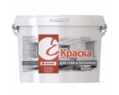 Краска акриловая для стен и потолков Ecoroom белая 1,4 кг.