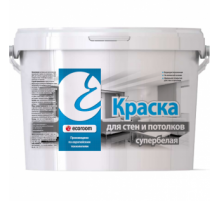 Краска акриловая для стен и потолков Ecoroom супербелая 45 кг.