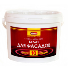 Краска акриловая фасадная Аквест-10 Стандарт супербелая 14 кг