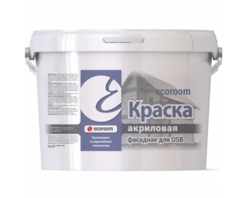 Краска акриловая фасадная для OSB Ecoroom белая 10 л.