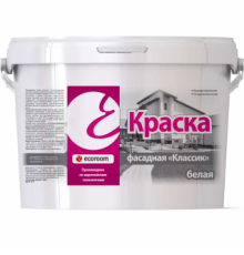 Краска акриловая фасадная Ecoroom классик белая 7 кг.