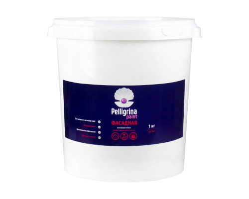 Краска акриловая фасадная Pelligrina Paint белоснежная 45 кг.