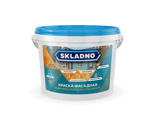 Краска акриловая фасадная Skladno матовая белая 25 кг.